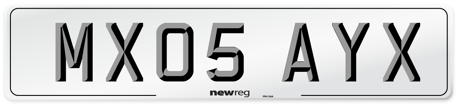 MX05 AYX Number Plate from New Reg